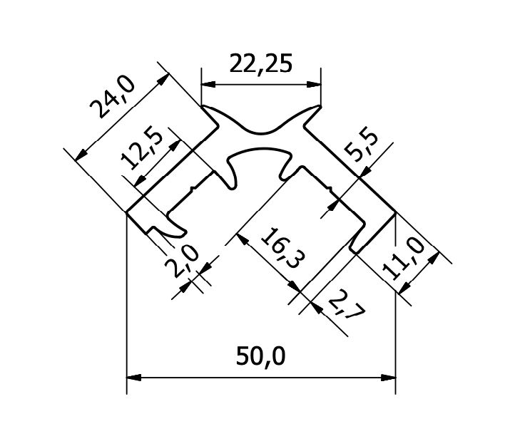 Rhiwa Quality rhiwaflex hinge 24/2000 mm - plastic