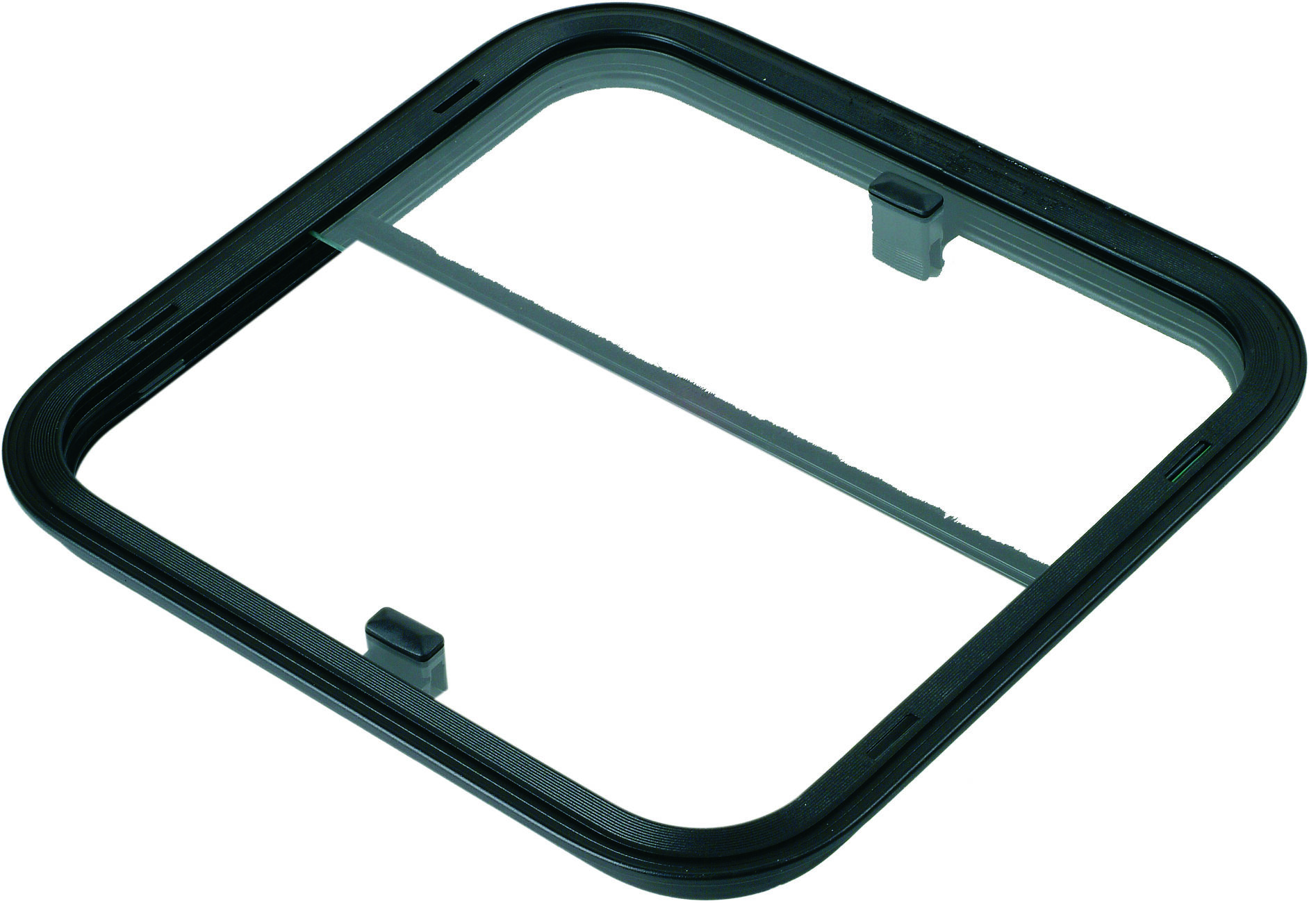 Pommier fenêtre coulissante - dimensions d'encastrement 500 x 500 mm - aluminium époxy noir