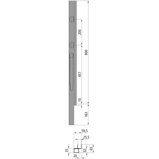 Kinnegrip k20 montant avant - 800 mm - gauche - KTL