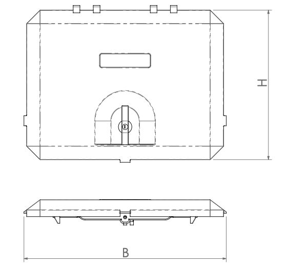 Rhiwa Quality couvercle pour Rimbox 101 - 440 x 398 mm (LxH) - plastique