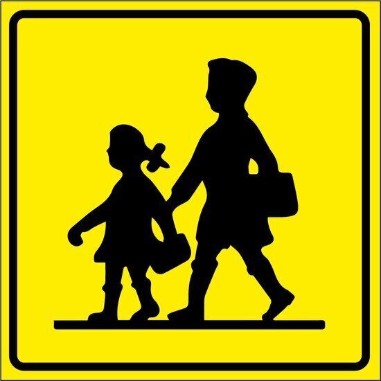 Rhiwa Quality markeringsbord schoolbus België - verticaal klapbaar - aluminium