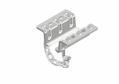 Pommier steunbeugel 103 mm - met ketting voor rail vlees hangsysteem - RVS