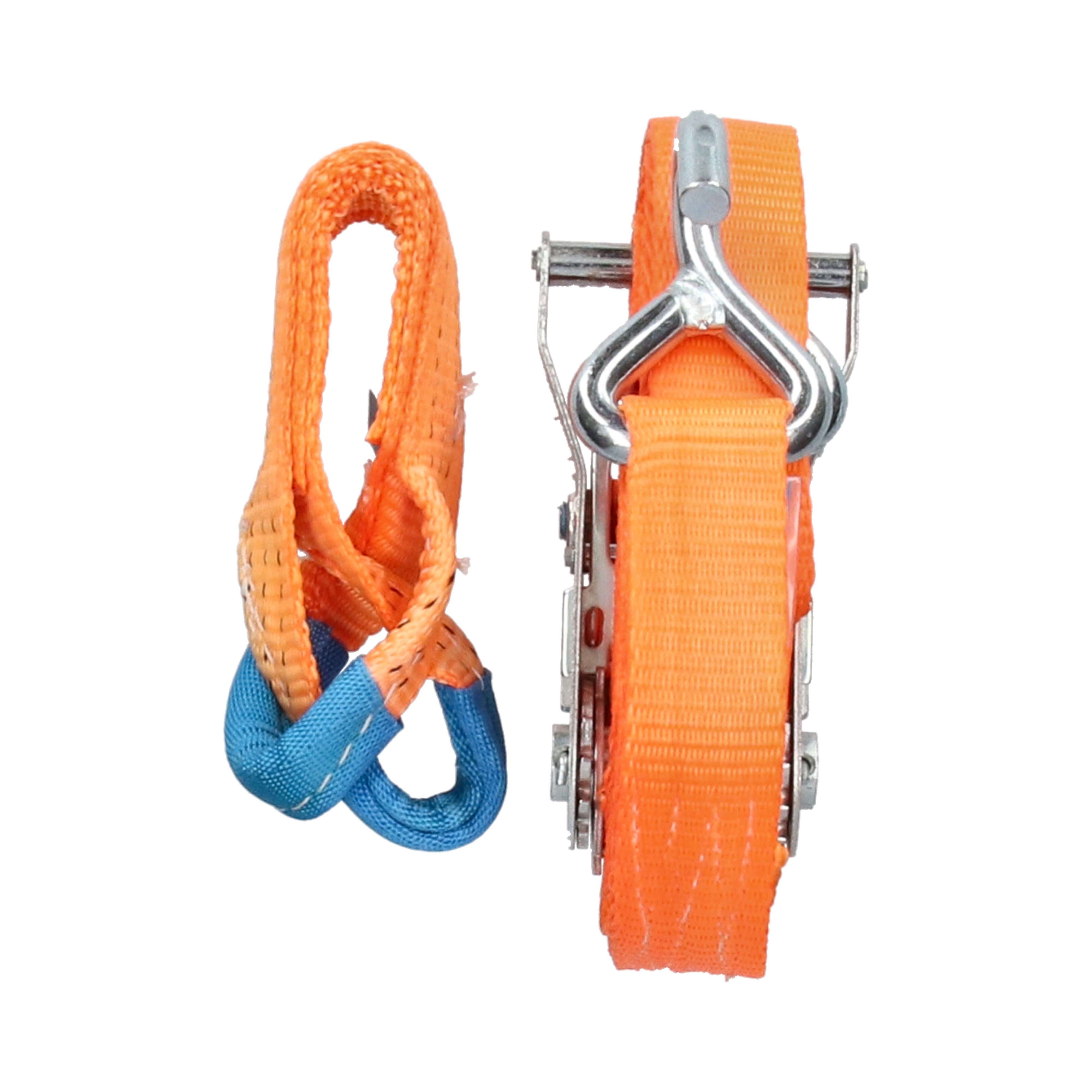 Rhiwa Quality lashing strap car support 2 point - 35 mm - with ratchet and pointed hook - 3300 mm
