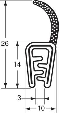 Pommier band clamp with lip - clamp range 3 mm - height 14 mm - roll 50 meter
