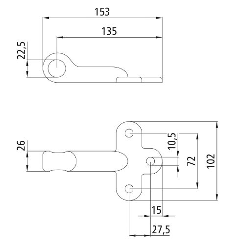 Rhiwa Quality bolt-on eye - for hook nr. 3 - zinc-plated
