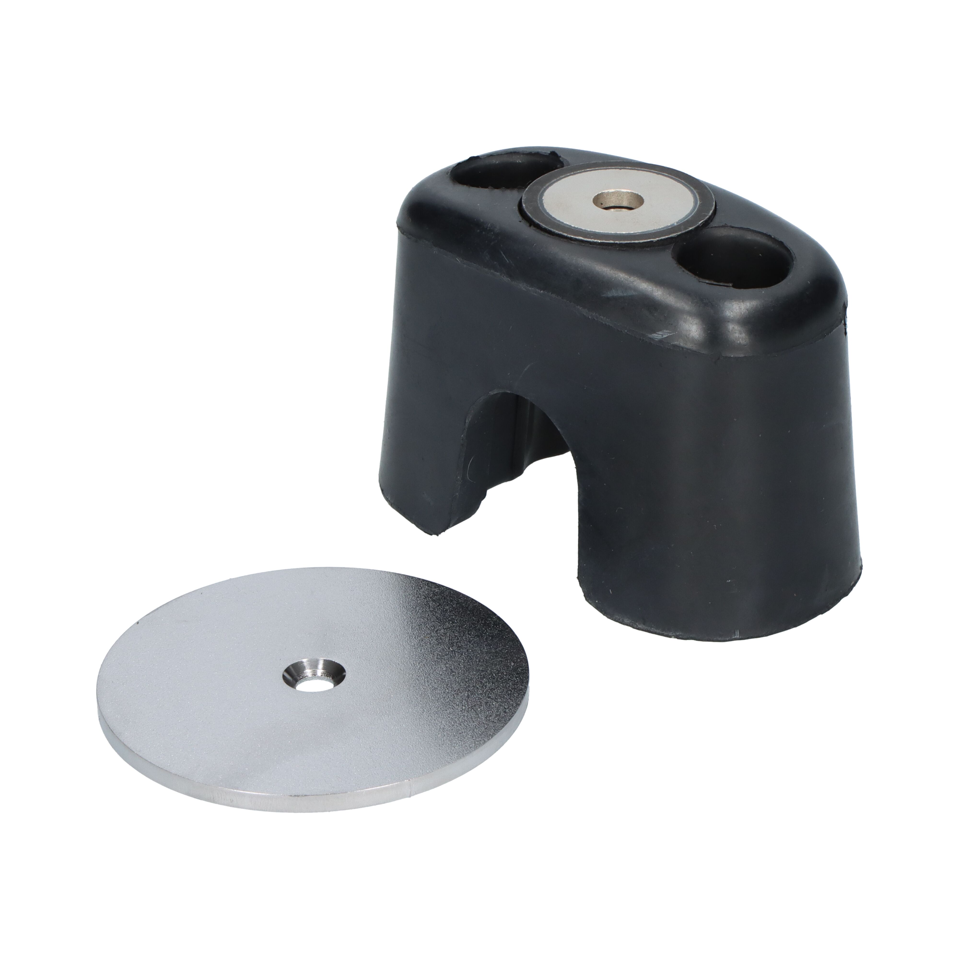 Pommier arrêt de porte avec aimant - pour fermeture en surface Ø 27 mm - caoutchouc