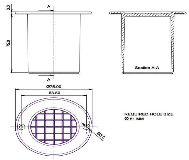 Rhiwa Quality grille d'encastrement de sol CentaFlow™ - blanc
