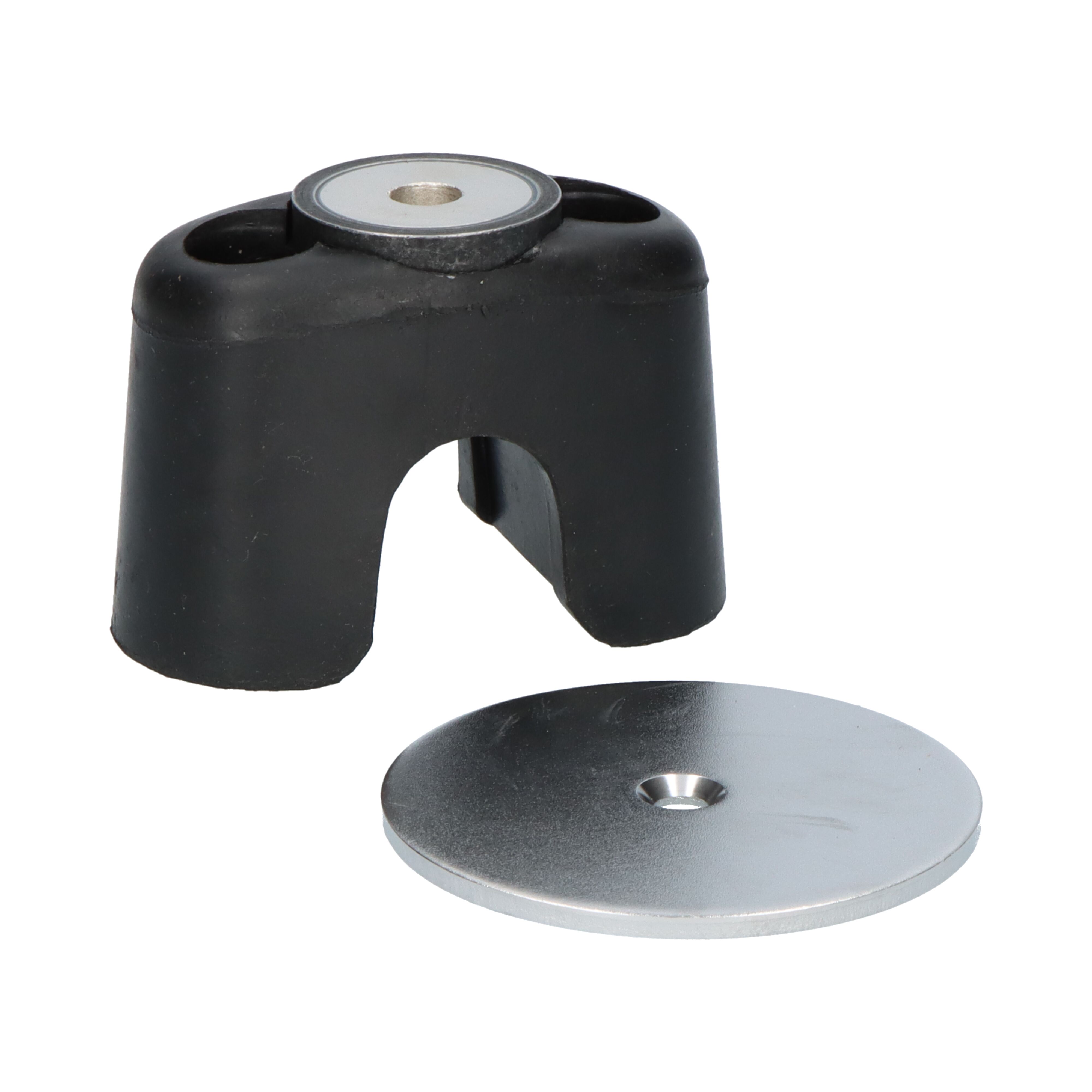 Pommier arrêt de porte avec aimant - pour fermeture d'accumulation Ø 22 mm - caoutchouc
