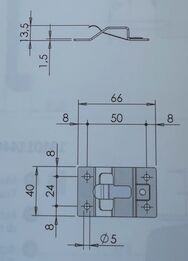 Pommier deurhaak houder - voor haak 1332362 / 1332373 - RVS