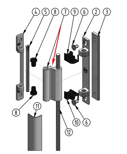 PWP hinge segment - for challenge door - aluminum