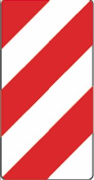 Rhiwa Quality length/width marking sign - 282 x 564 mm - pointing left - class 2