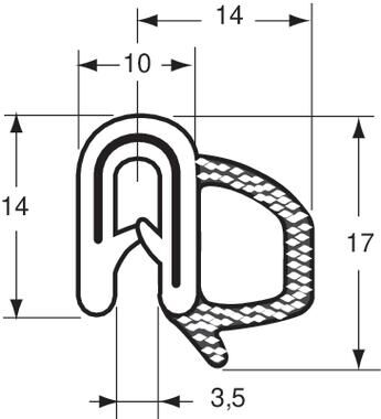 Pommier band clamp with ball - clamp range 3,5 mm - height 14 mm - roll 50 meter