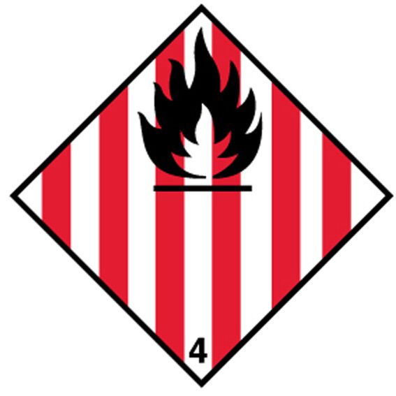 Rhiwa Quality hazard sticker - flammable solid material - class 4.1