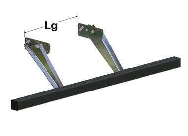 Pommier bumper BA - elevating - short support arms - steel square beam - R58-02