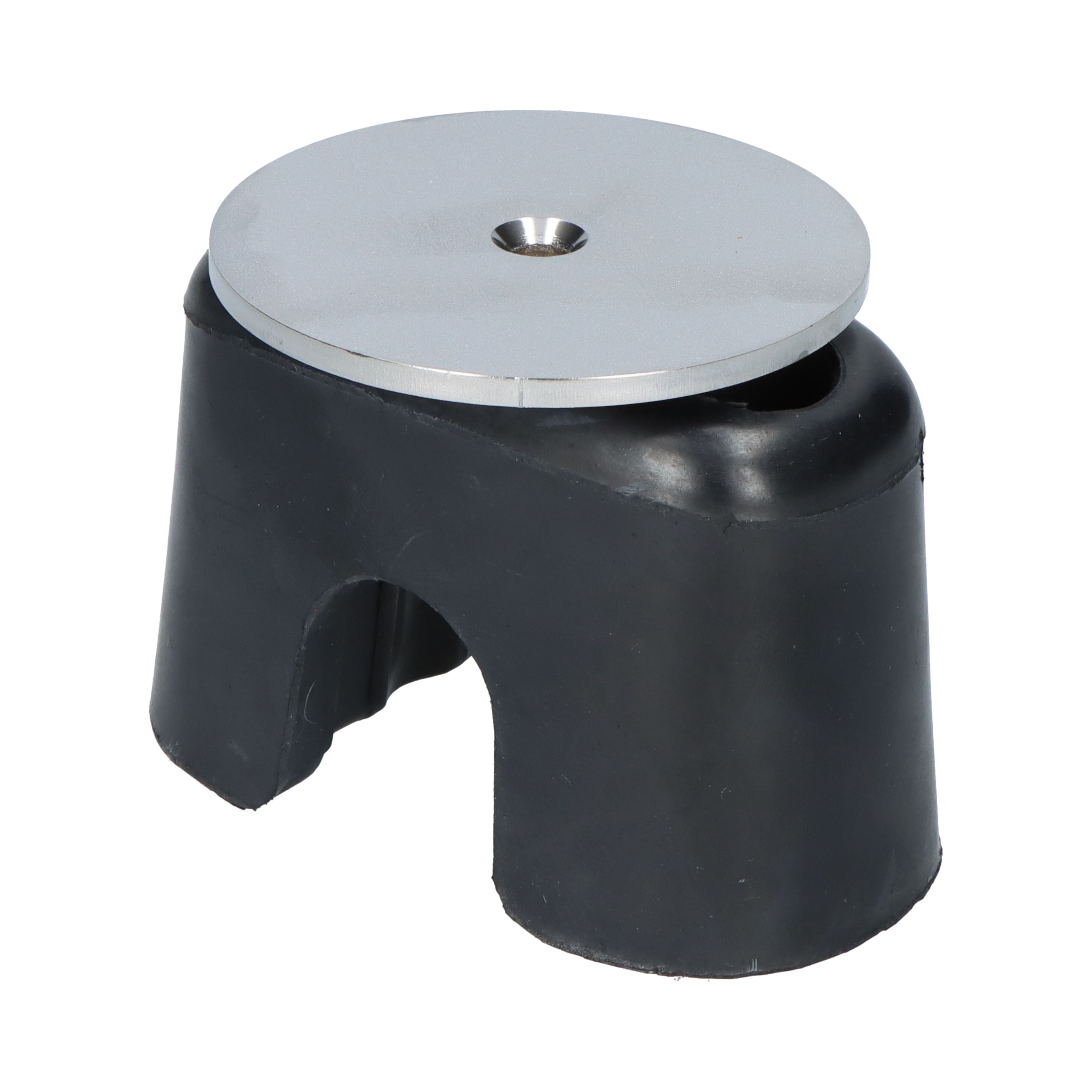 Pommier arrêt de porte avec aimant - pour fermeture en surface Ø 27 mm - caoutchouc