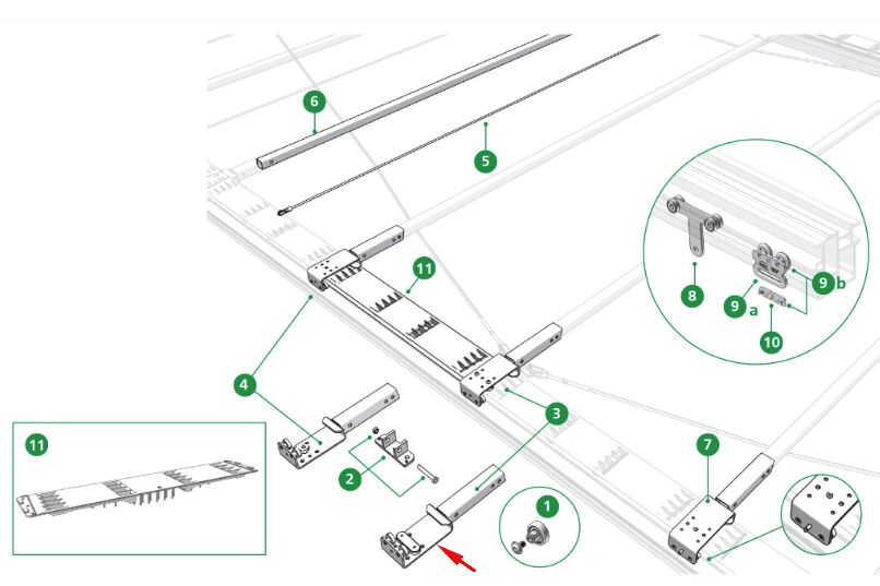 Edscha roller carriage (slider) - for Edscha CS Lite Plus + Lite Volumen