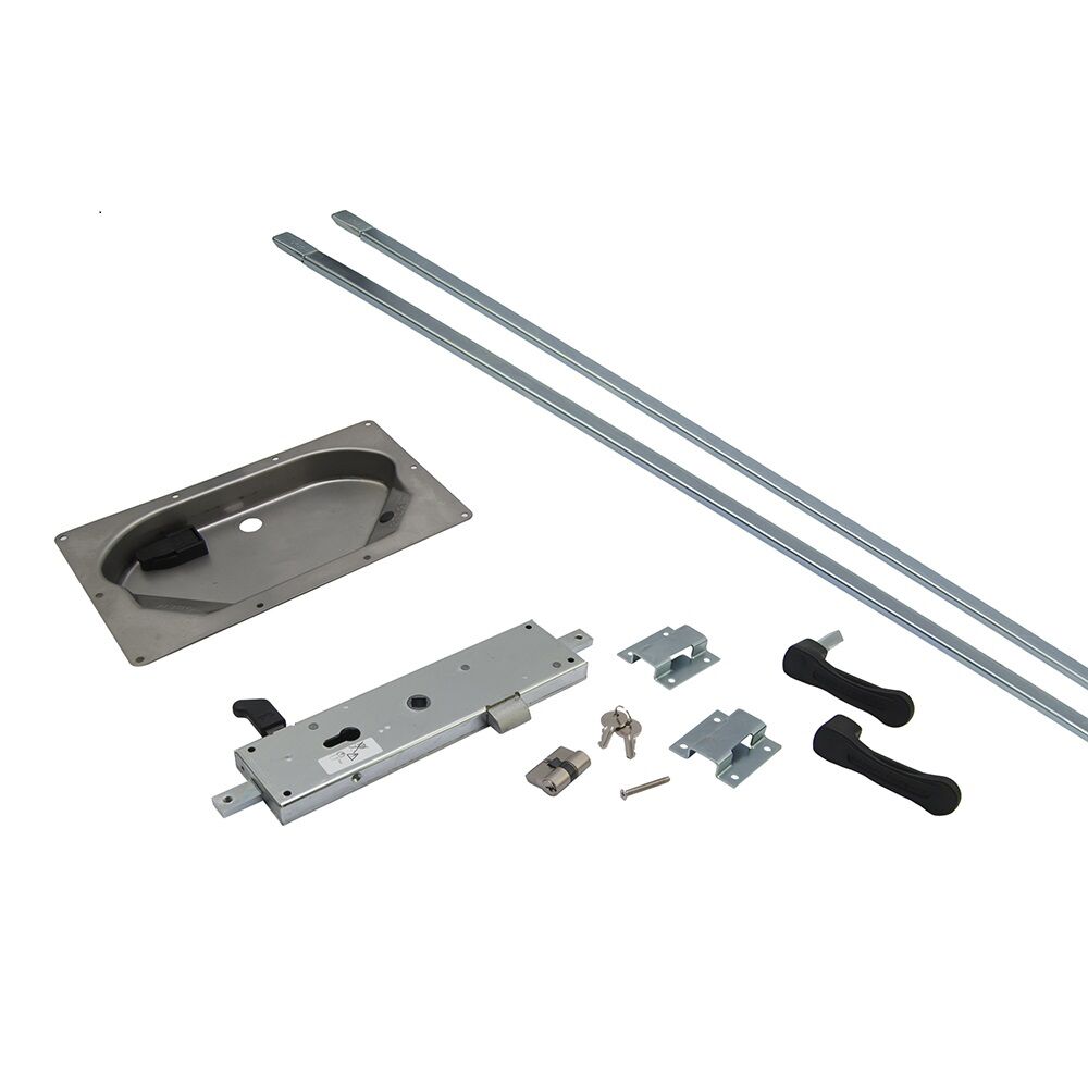 Pommier espagnolette lock set - internal right - different keys - installation depth 30–34 mm