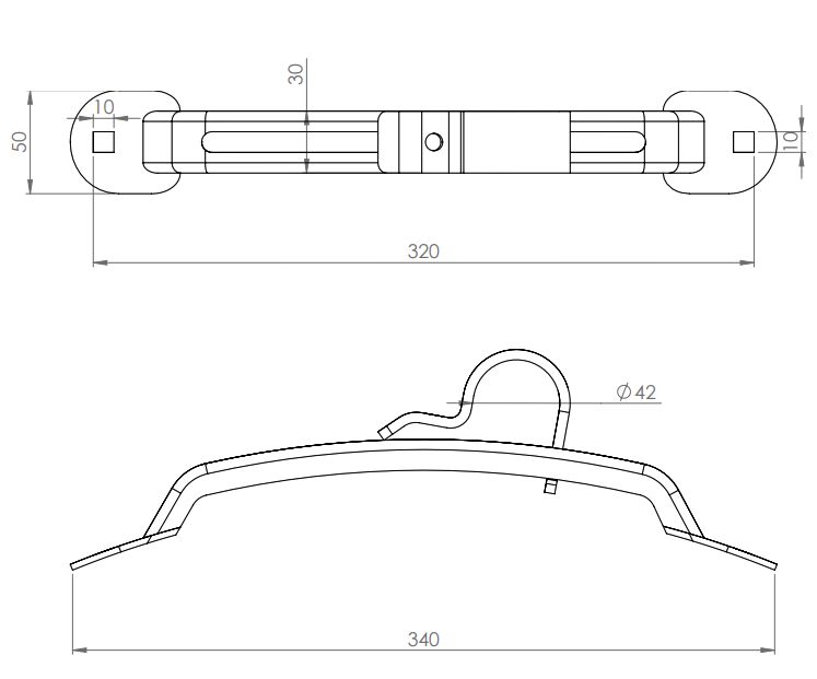 Rhiwa Quality mudguard bracket Ø 42 mm - adjustable - zinc-plated