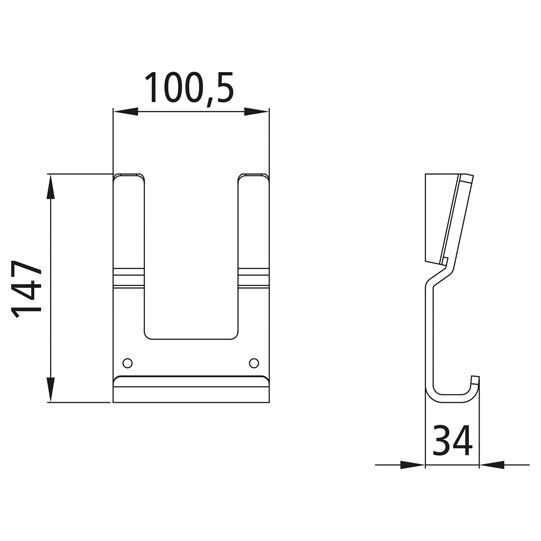 Kinnegrip K20 ronghouder - las model - blank staal