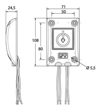 Pommier timer switch - surface model - 12-24V - timer 0/10/20/45 min.