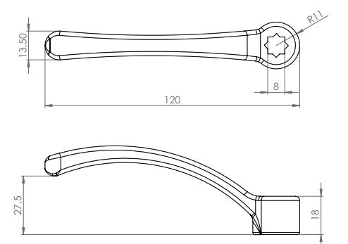 Rhiwa Quality inner handle -with cap nut - chrome-plated