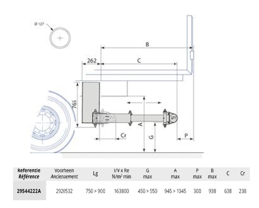 Pommier bumper XPAND P42A - hydraulic horizontal retractable - 638 mm - R58-03