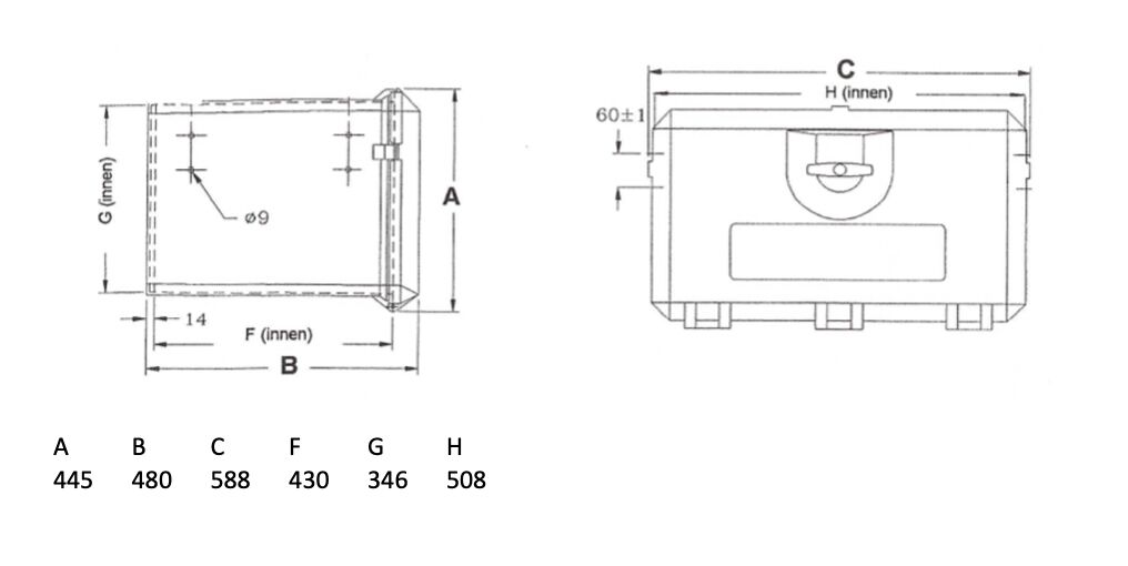 Rhiwa Quality gereedschapskist Rimbox 102 - 588 x 445 x 480 mm (BxHxD) - kunststof