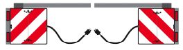 Rhiwa Quality plaque signalétique longue/grande - ensemble côté arrière gauche et droite - rebattable - avec LED