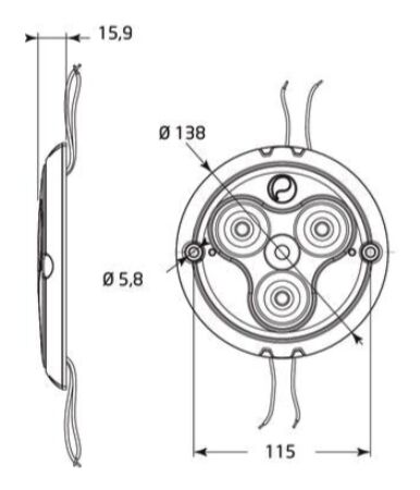 Pommier led lighting Irizium PX500 - surface model - Ø 138 mm - 565 lumen