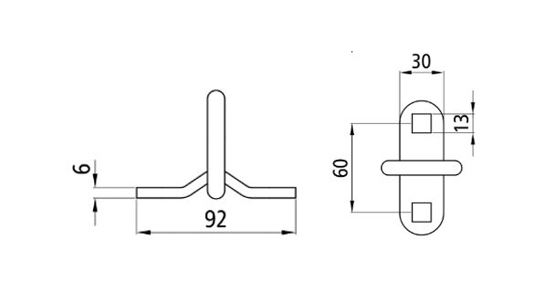 Rhiwa Quality lashing eye bracket 2 tonnes - for lashing eye 1335281 - zinc-plated
