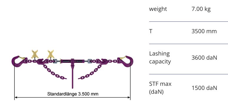RUD ICE-Sjorketting Classic VSK-6 - LC 3600 daN - STF 1500 daN - met ratelspanner