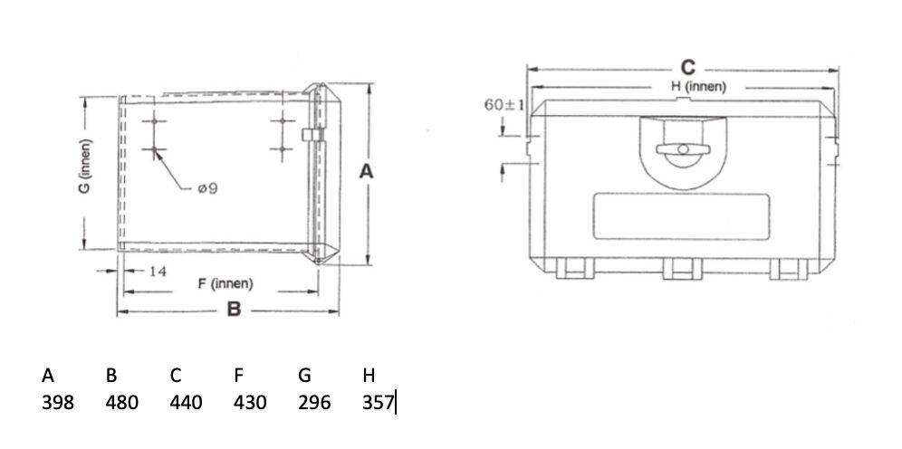 Rhiwa Quality toolbox Rimbox 101 - 440 x 398 x 480 mm (WxHxD) - plastic