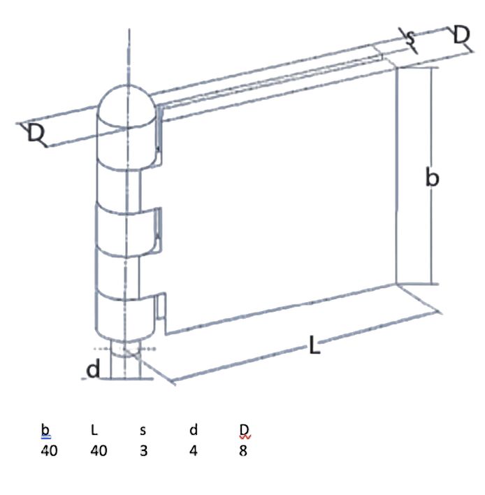 Rhiwa Quality portierscharnier 40 x 40 x 3 mm (BxLxD) - pen Ø 4 mm - blank staal