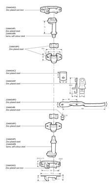 Pommier external locking mechanism set Ø 22 mm - zinc-plated