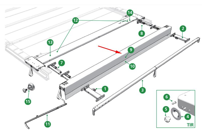 Edscha gantry beam 130 mm - for Edscha CS Lite Plus and Lite Volumen