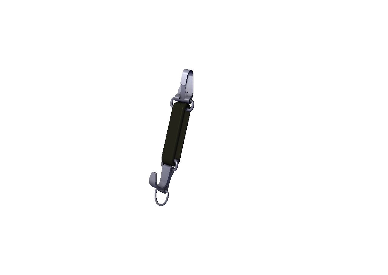 Pommier tension rubber with hooks - 180 mm - rubber with zinc-plated