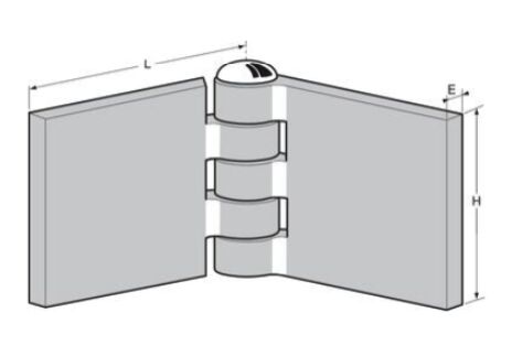 Pommier portierscharnier 70 x 120 x 6 mm (BxLxD) - staal