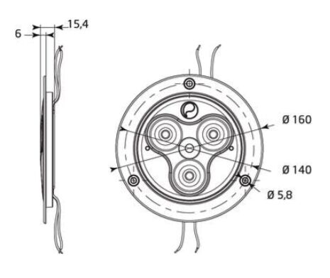 Pommier led verlichting Irizium PR500 - inbouw - Ø160 mm - 565 lumen