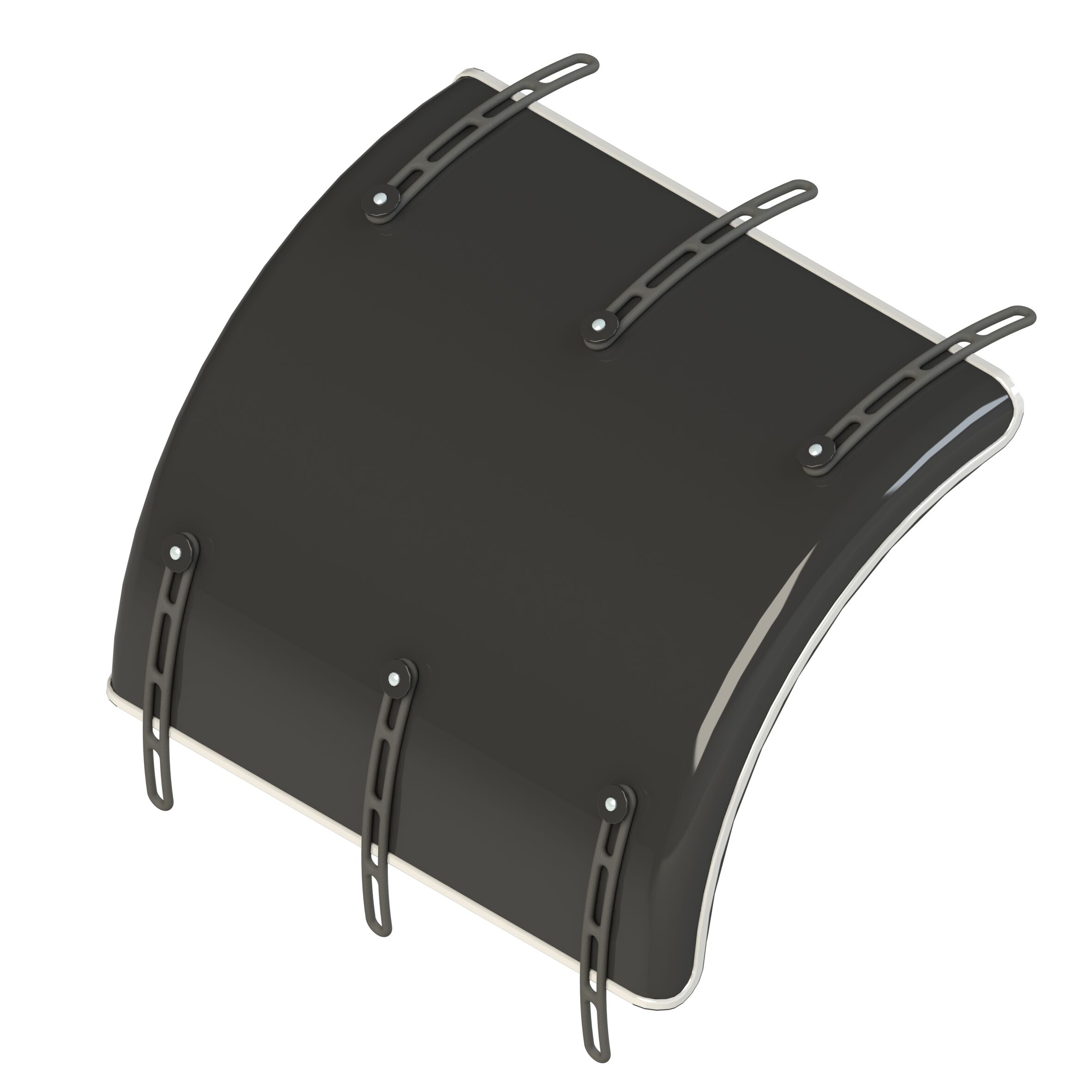 Parlok mudguard centerpiece - 650 x 950 x 630 mm (WxLxR) - HDPE - for 3 piece mudguard