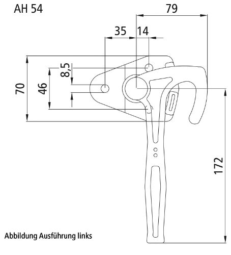Rhiwa Quality fermeture porte cadenas n°1 - gauche - avec sécurité - galvanisée