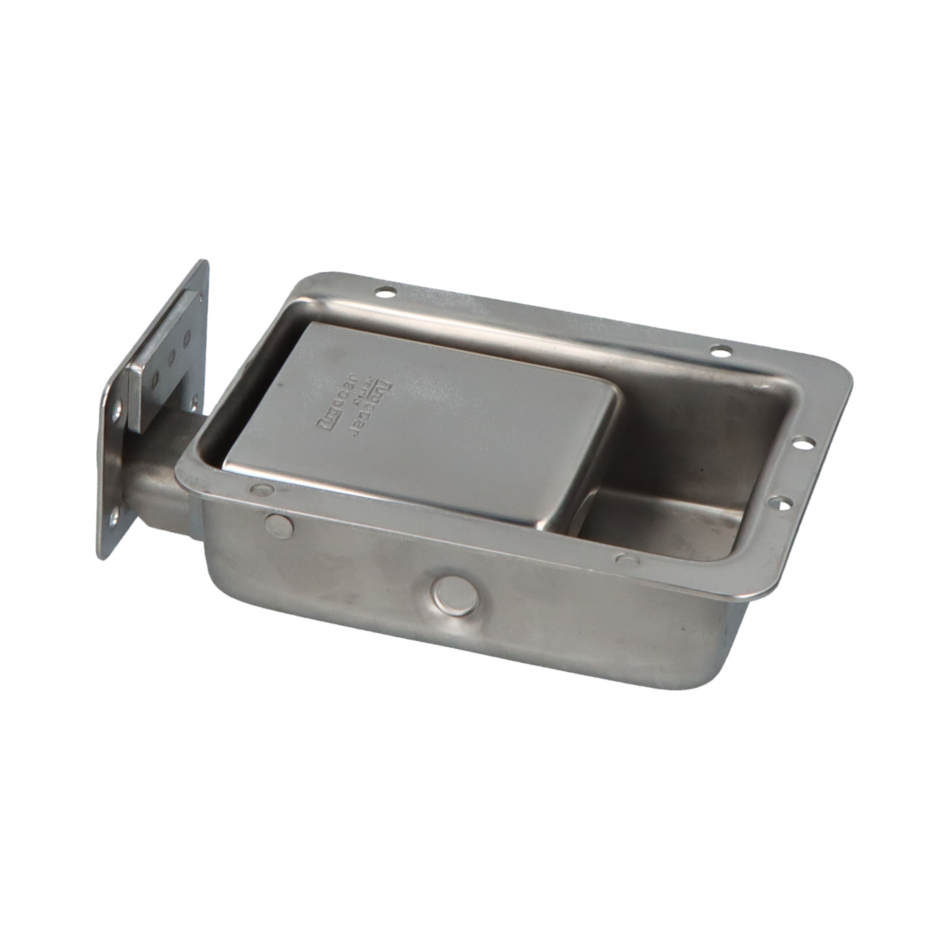 Pommier inbouwsluiting - 132 x 98 x 40 mm - met slotvanger - RVS