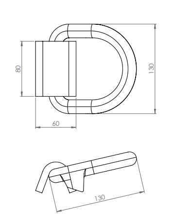 Rhiwa Quality lashing eye set 14 tonnes - weld-on model - forged steel