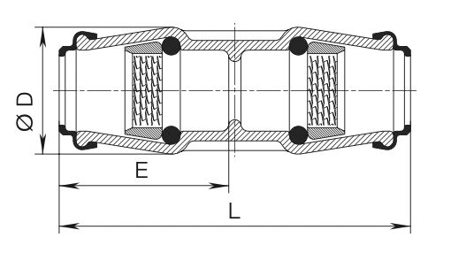 Hawle fitting ISO2 6325 40-40 mm PE/PE