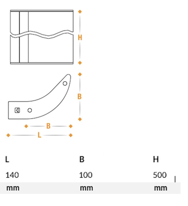 Takler corner piece 500 mm high - for aluminum side protection board - aluminum