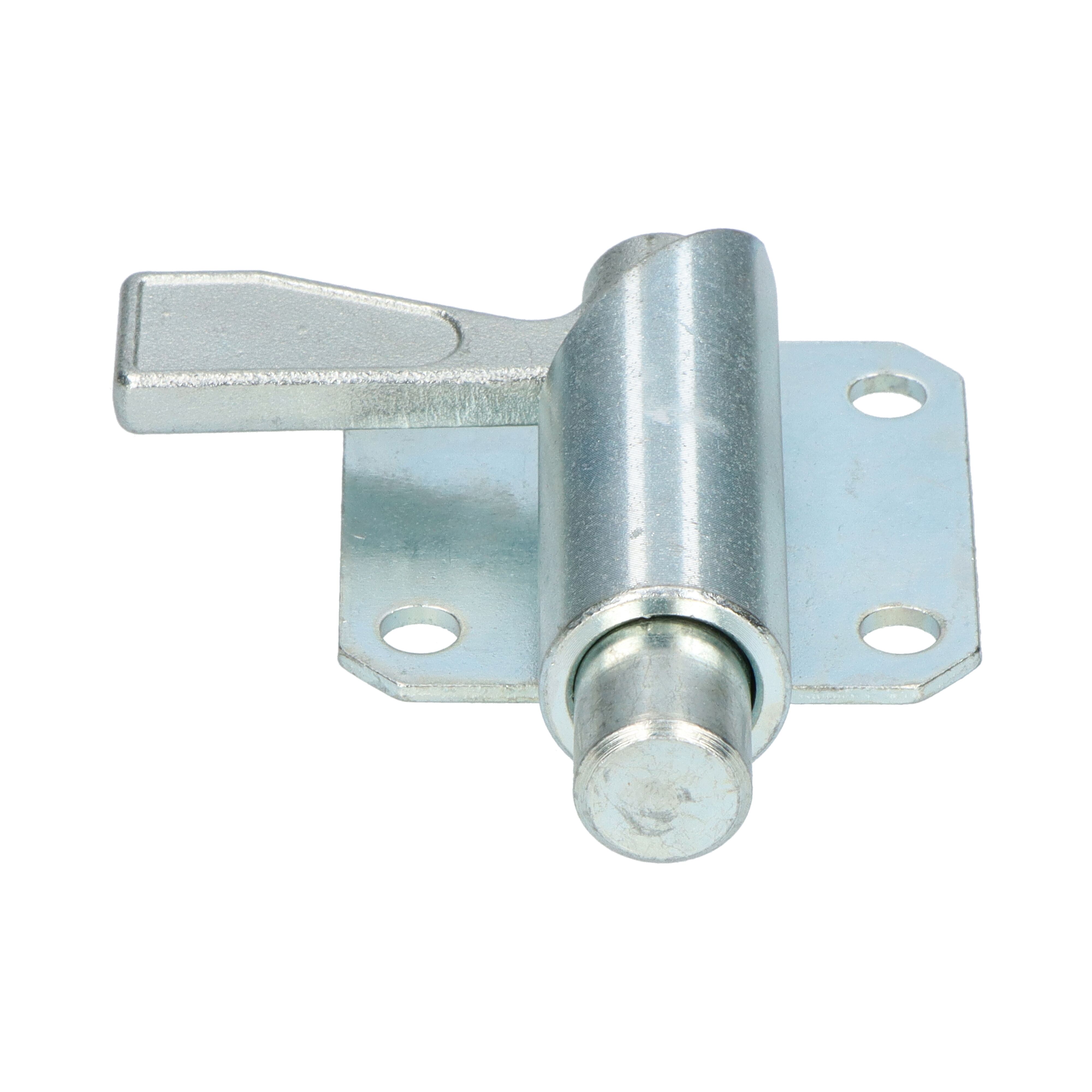 Pommier draw latch with plate - pin Ø 14 mm - right - zinc-plated
