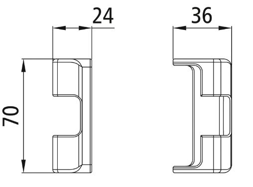 Rhiwa Quality holder - for T-hook recessed lock side board - plain steel