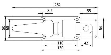 Rhiwa Quality klepaantrekker opbouw - 282 x 80 mm - verzinkt