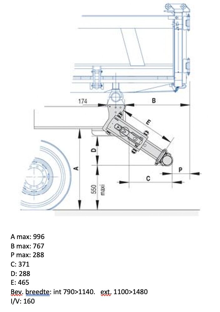 Pommier bumper BAES - hydraulic angle retractable - for trailer- R58-02