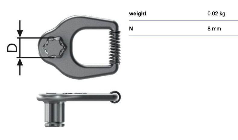 RUD key SW 8 - with spring - for VRS-M12/M14