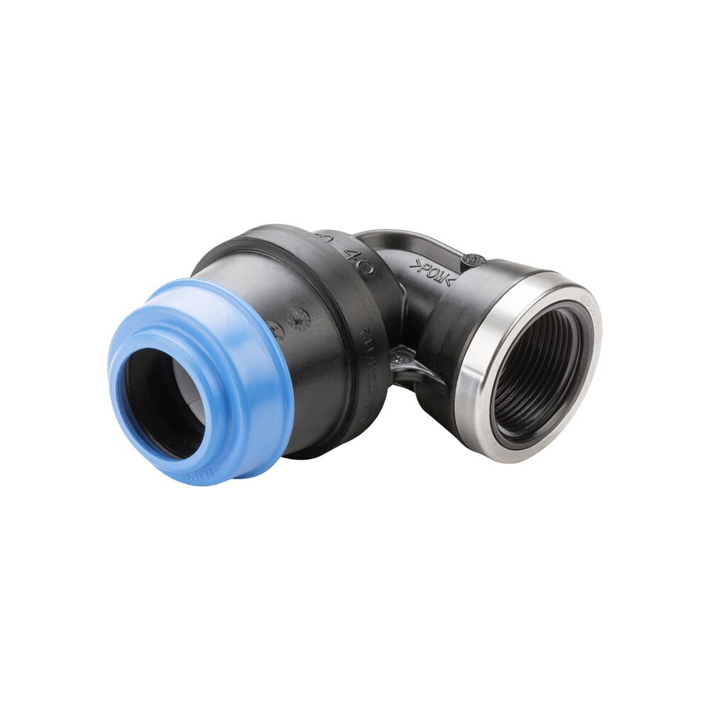 Hawle knie 90° ISO2 6430 40-1" PE+PVC/Bi